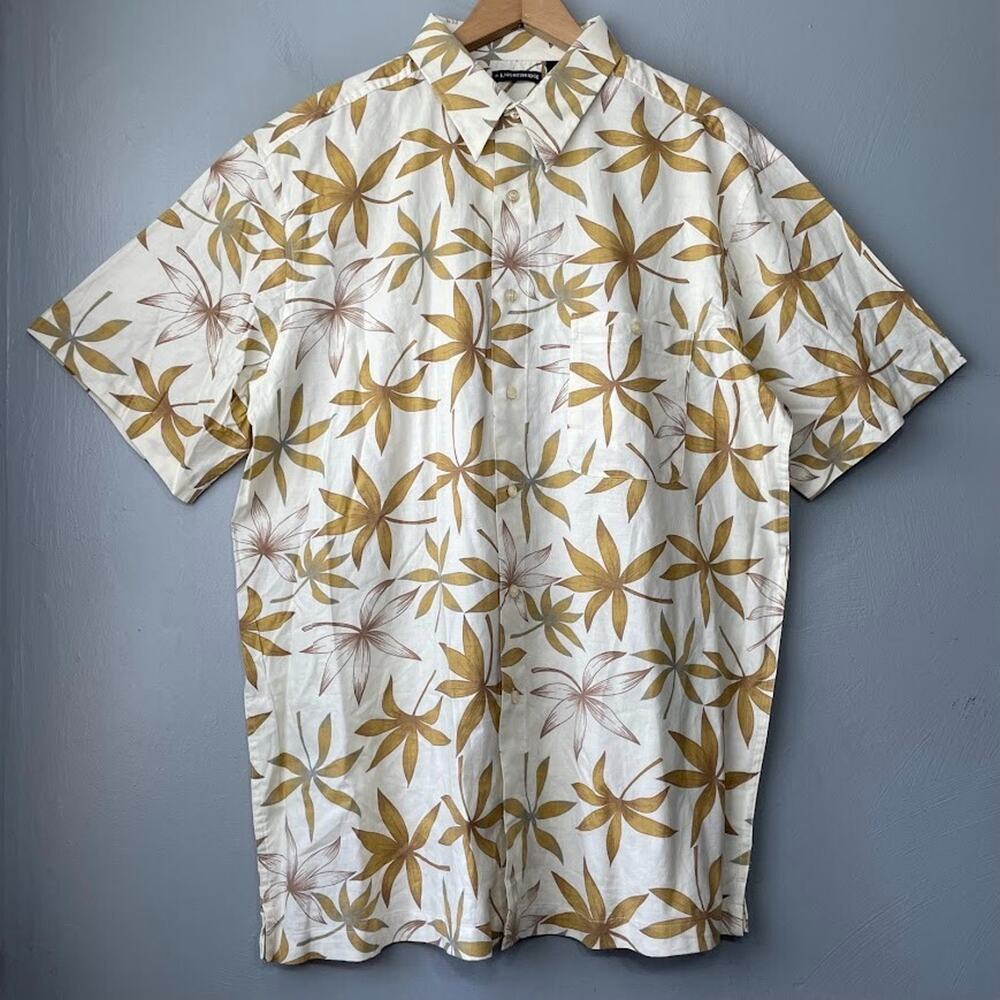KnightsBridge Men Size XL Button Up Grandpa Hawaiian Shirt Tropical Beach Resort